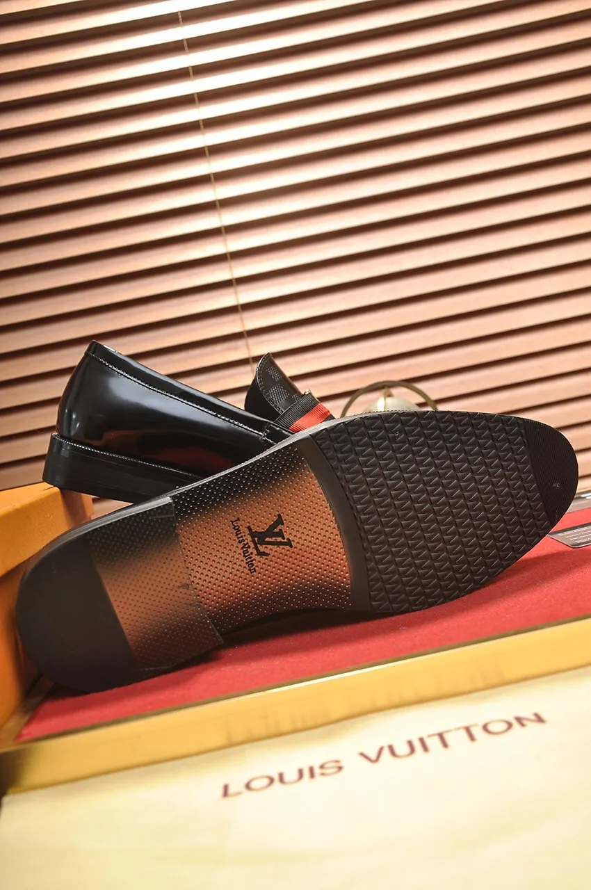Men's shoes💰460💶【LOUIS VUITTON】(sheepskin lining) new cowhide LV formal shoes🎩🎩❗️🆘made one to one at the counter🎩original quality, imported cowhide upper➕full sheepskin lining➕original rubber outsole, {high quality visible}👣Size: 38-45 (45 custom-made)